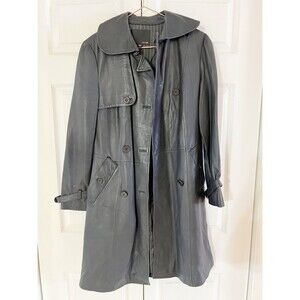 Joe’s Lambs‎ Leather Soft Mid Length Navy Coat Womens Size Small $1200